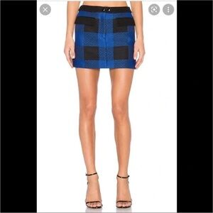Rag & Bone Cybil blue black checkered mini skirt